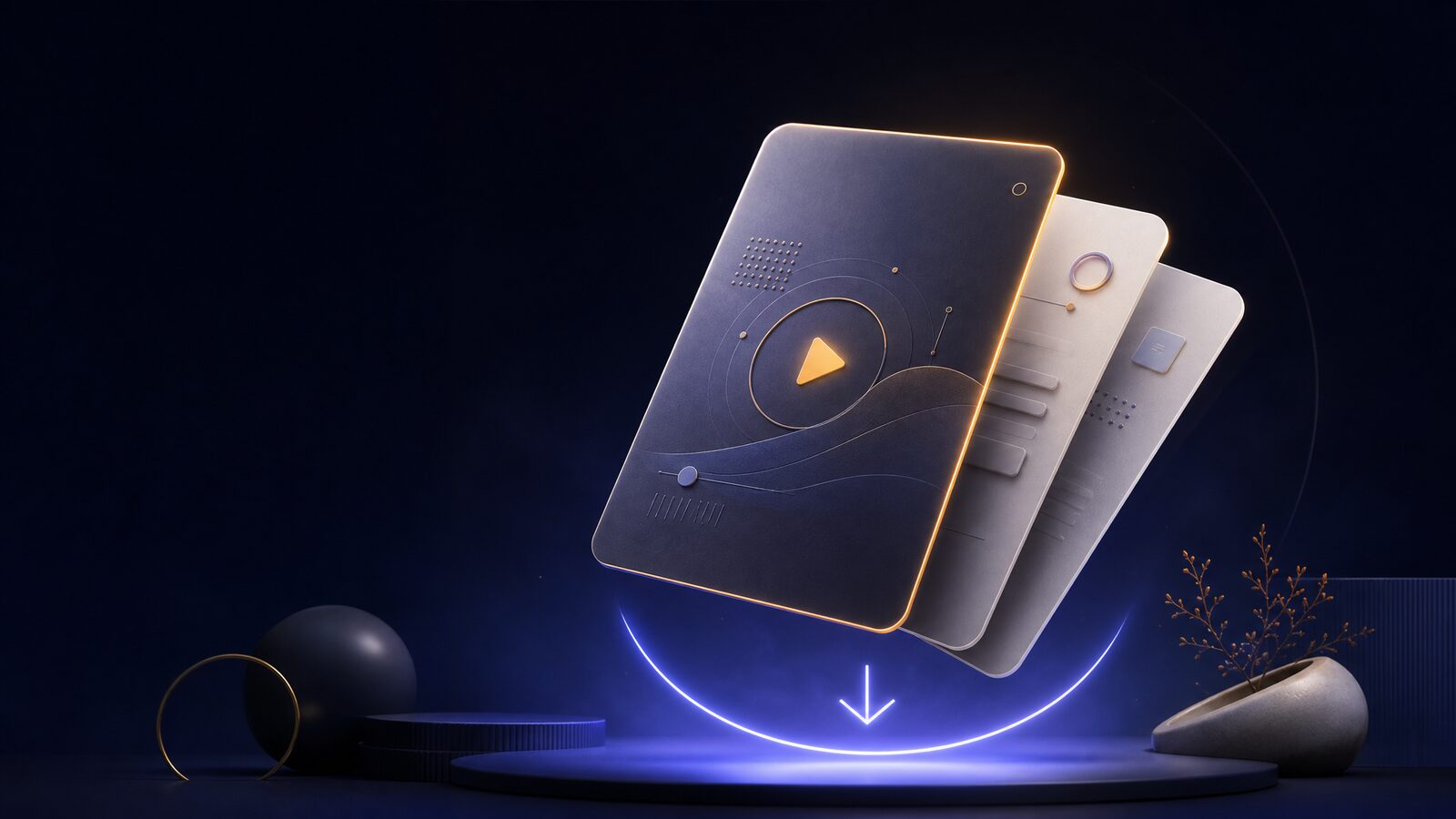 Premium reference-card die de gratis AI-video cheatsheet voorstelt